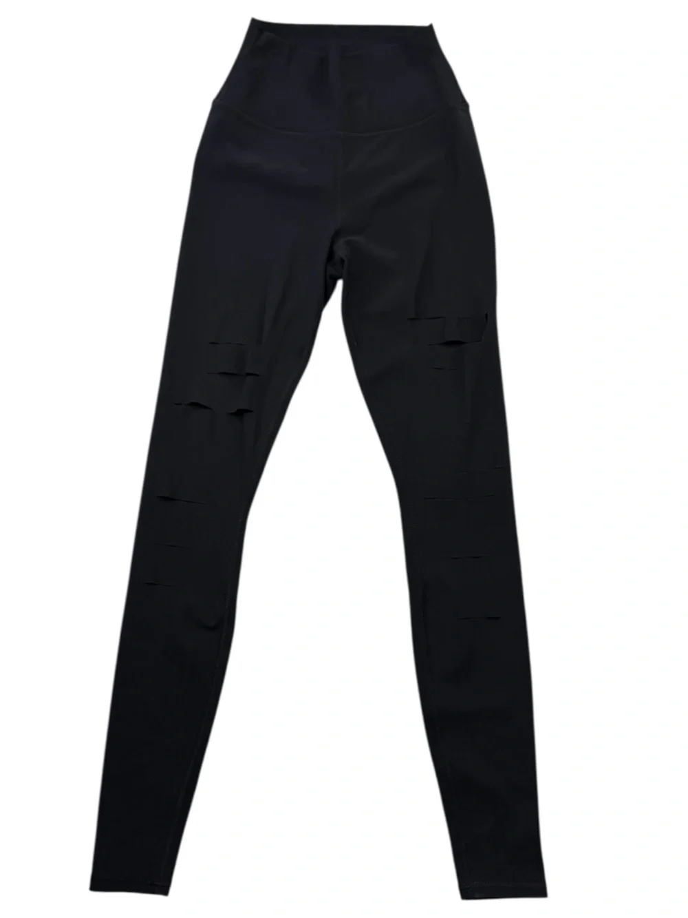 Alo Yoga 7/8 High Waist Ripped Warrior Leggings Black XS